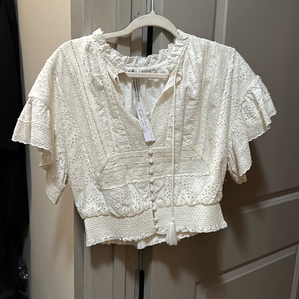 Alice and Olivia white crop